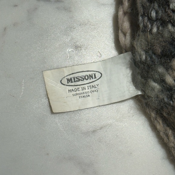 Missoni Chunky Knit Scarf Brown Green White - Picture 2 of 8